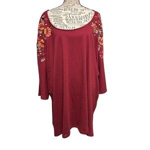 Roaman's 30/32 Plus 3X Top Autumn Colors V-Neck Stretch Officecore Teacher